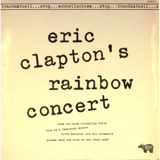 Пластинка Eric Clapton Eric Clapton’s Rainbow Concert