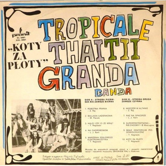 Пластинка Tropicale Thaitii Granda Banda Koty za Ploty